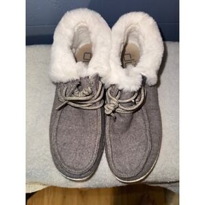Hey Dude Britt Charcoal Fur Lined Ankle Boots Shoes Women's Size‎ 7